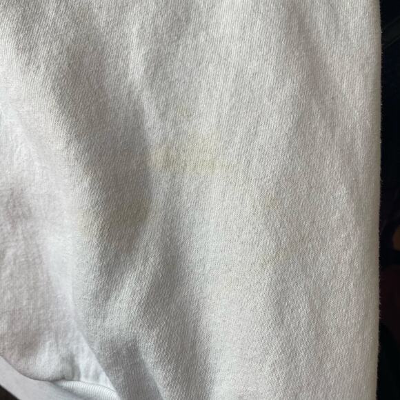 Vintage 80s Fruit of the Loom Tech Sweatshirt White Pullover Striped Men's XL - Picture 6 of 10